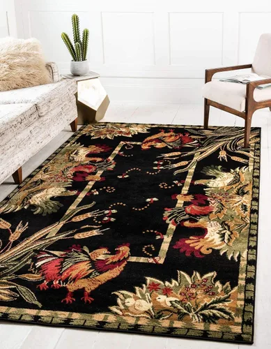 Miniatura 33 de Unique Loom Barnyard Collection - Alfombra de área de granja (2 pies x 3 pies 1 pulgada, rectangular, crema/negro)