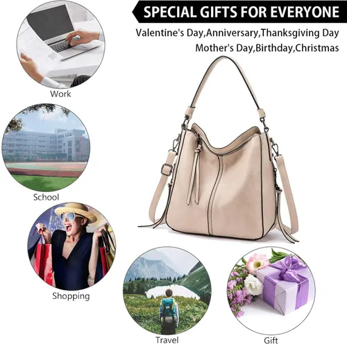 Miniatura 4 de Hobo Purses Handbags for Woman Crossbody Large Bag for Ladies Shoulder Vegan Fashion Leather Tote
