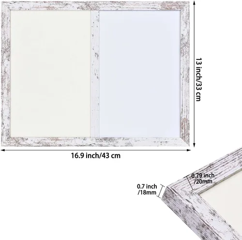 Miniatura 2 de Tablero de anuncios, pizarra blanca de fieltro beige para oficina, escuela, cocina, dormitorio, marco de madera blanca, 13 x 17 pulgadas, pizarra