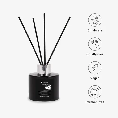 Miniatura 2 de Set de Difusor de Caña Black Velvet, Difusor para el Hogar Inspirado en Hoteles de Lujo con Notas de Cítricos Picantes, Higo Negro Jugoso y Rosa