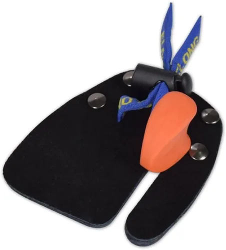 Miniatura 3 de Lengüetas de tiro con arco para dedos y protección de piel de vaca para arco recurvo para diestros Azul