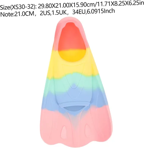 Miniatura 2 de ORFOFE Aletas de natación de silicona, cuchillas cortas, aletas en forma de abanico para buceo y entrenamiento de esnórquel, equipo de natación