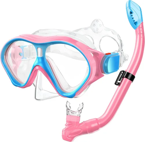 Miniatura 8 de Gintenco Juego de esnórquel para niños, máscara de buceo para niños como gafas de natación unisex, juego de máscara de buceo antivaho y esnórquel