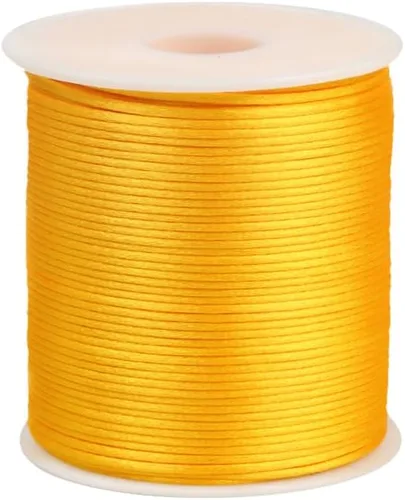 Miniatura 25 de 2.0mm Hilo de Cordón de Seda de Nylon para Cuentas de Macramé, Pulseras, Nudos Chinos, Collares, Joyería 109 Yardas (Verde Oscuro)