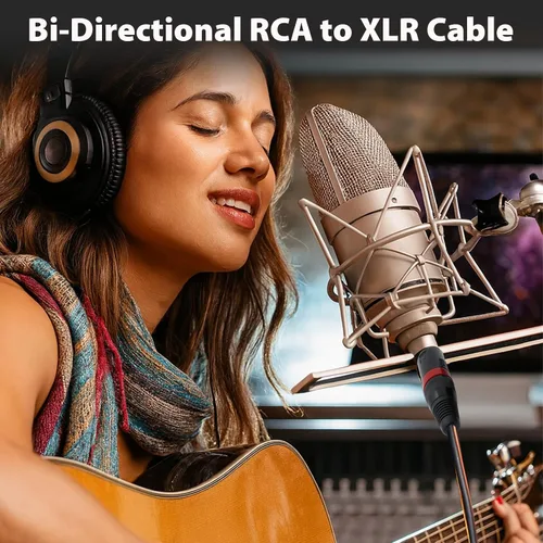 Miniatura 3 de Cyberguys! Cable RCA a XLR, 2 cables de audio bidireccionales XLR a RCA, blindado con cobre libre de oxígeno, conectores chapados en oro
