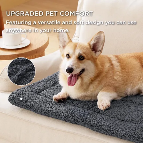 Miniatura 2 de Bedsure Cama Lavable para Jaula de Perro para Perros Pequeños, Alfombra de Espuma Suave para Suelo de Mascotas, Almohadilla Versátil y Ligera