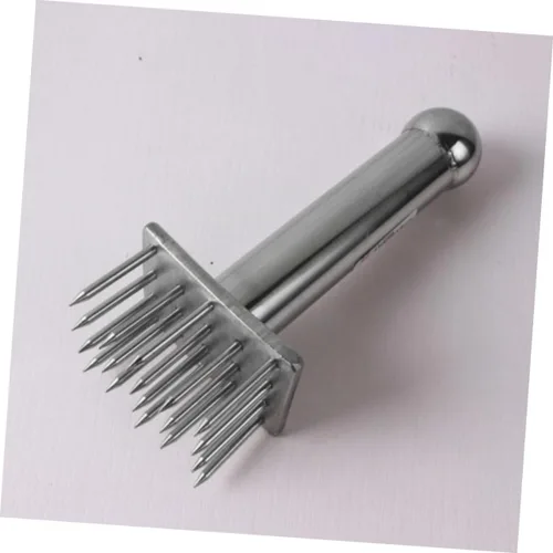 Miniatura 8 de Herramienta ablandadora de carne de acero inoxidable con 28 pines, mazo de cocina de mano para ablandar cerdo, carne de res, pollo y pavo, fácil