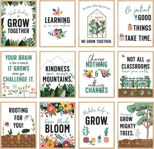 Miniatura 14 de Carson Dellosa - Juego de 14 pósteres de 14 piezas con reglas de aula, arte de pared motivacional de 8.5 x 11 pulgadas con afirmaciones positivas