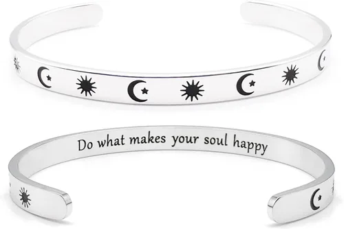 Miniatura 224 de Pulseras inspiradoras para mujer, joyería de acero inoxidable, con refranes, pulsera motivacional con mensaje oculto, pulseras grabadas para mejor