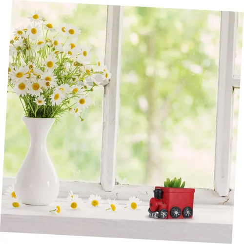 Miniatura 3 de Yardwe Maceta de escritorio de estilo minimalista, maceta de cactus para oficina, cocina, patio Rojo