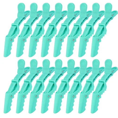Miniatura 9 de Ondder 14 pinzas de pelo de cocodrilo grandes rojas para seccionar peinado, agarre fuerte profesional para cortar el cabello, 14 pinzas