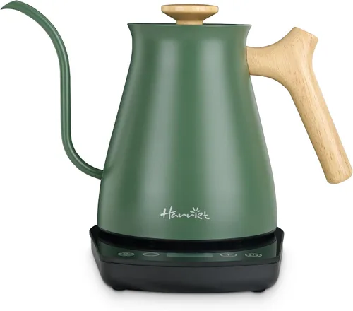 Miniatura 8 de Harriet Hervidor eléctrico de cuello de cisne, calor rápido de 1200 W, acero inoxidable de 0.8 L, control de temperatura de precisión