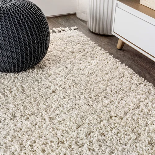 Miniatura 7 de JONATHAN Y Mercer Shag - Alfombra de felpa con borlas color crema para interiores, 3 x 5 pies, contemporánea, moderna, fácil de limpiar, para sala