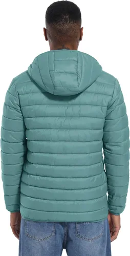 Miniatura 3 de MAGCOMSEN Chaqueta acolchada ligera con capucha para hombre, con cremallera completa, resistente al agua, acolchada, con forro
