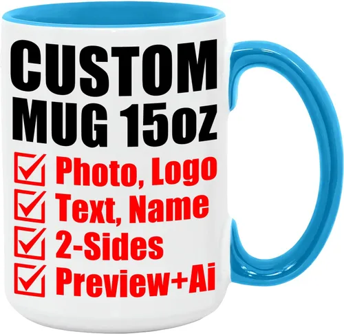 Miniatura 10 de Taza de café personalizada – Tazas personalizadas con texto en imagen, logotipo personalizado con nombre, taza de cerámica – Cumpleaños