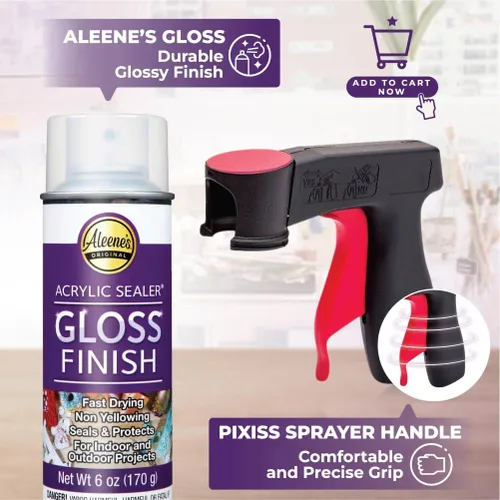 Miniatura 4 de Aleene's - Aerosol sellador acrílico (paquete de 2) con boquilla fijable, 6 onzas, acabado brillante, transparente, sellador a prueba de agua, no se