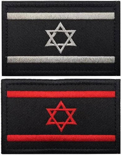 Miniatura 14 de 2 parches de bandera de Israel para coser en bordado, insignias tácticas israelíes de IL, emblema militar de moral militar, parches de gancho