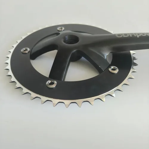 Miniatura 4 de Juego de bielas CDHPOWER 44T/46T 170mm Bielas de una sola velocidad 130 BCD para bicicleta de montaña y carretera con engranaje fijo, con cuadrante