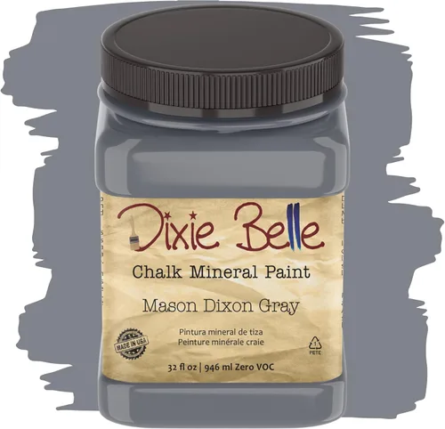 Miniatura 218 de Dixie Belle Paint Company - Pintura con acabado de tiza para muebles, color negro (Caviar), 1 galón, 128 fl oz, pintura mineral color rosa intenso