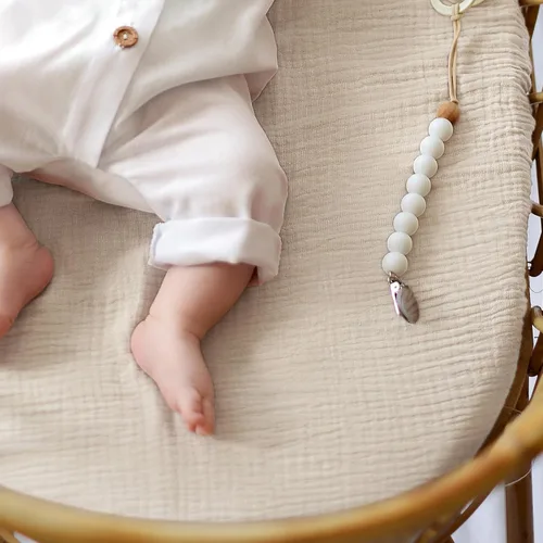 Miniatura 69 de lulumoon Sábanas de muselina para moisés para bebé: sábanas ajustables suaves para moisés de cabecera para niños y niñas Oliva y Crema