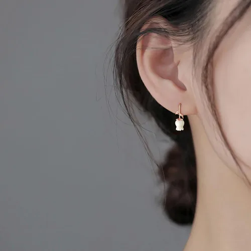 Miniatura 3 de Reffeer Aretes de plata de ley 925 maciza con diseño de flores para mujer
