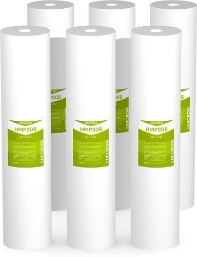 Cartucho de filtro de agua para toda la casa de 1 micrón, filtros de sedimentos para agua de pozo, reemplazo universal para cualquier carcasa grande