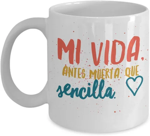 Miniatura 5 de Taza de Cafe Vida Vaso, taza de téa divertidas, tazas personalizadas, taza de café inspiradoras, taza con mensajes positivos., 11onza, Negro