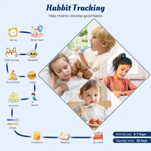 Miniatura 7 de Reloj inteligente para niños, 12 juegos de rompecabezas con pantalla táctil HD, contador de pasos, monitor de frecuencia cardíaca y sueño, linterna