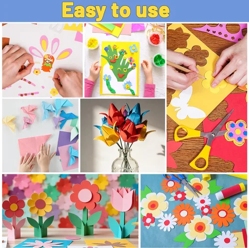Miniatura 8 de Papel de construcción de 50 colores, 300 unidades, papel de color a granel de 8.5 x 11 pulgadas para manualidades, cartulina gruesa de 80 GSM