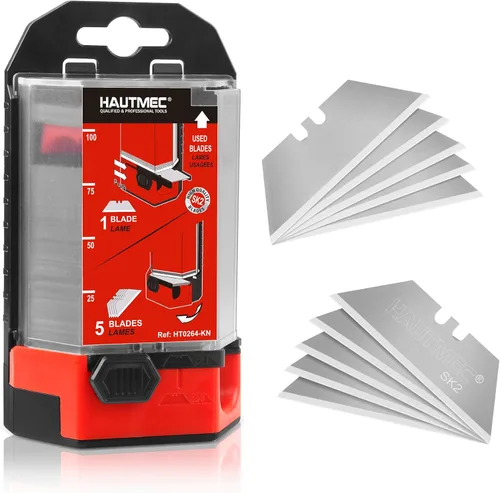 Miniatura 9 de HAUTMEC SK2H HT0265 - Cuchillas de corte de caja con dispensador de seguridad y revestimiento negro resistente al óxido, cuchillas de repuesto ultra