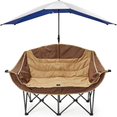 Miniatura 7 de G4Free Paraguas doble para 2 personas con abrazadera ajustable, sombrilla para silla de playa, sillón reclinable