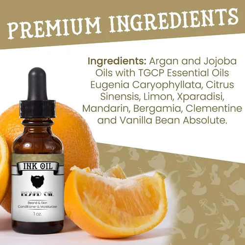 Miniatura 2 de Ink Oil Aceite para barba mezcla de aceites orgánicos de primera calidad Aceite natural para barba para el crecimiento de los hombres