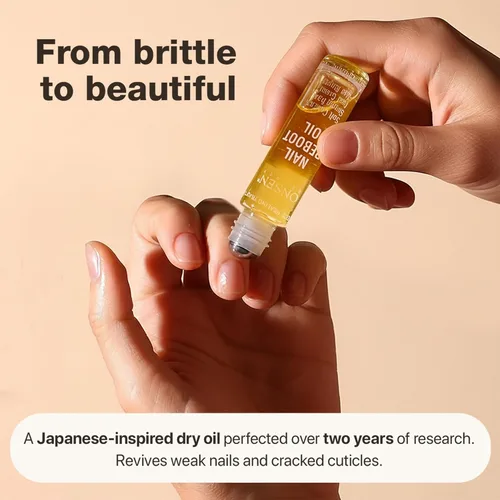 Miniatura 3 de Onsen Secret Aceite de reparación de uñas y cutículas (2 x 0.3 fl oz), fórmula de aceite seco, tsubaki japonés, árbol de té y jojoba, fortalece