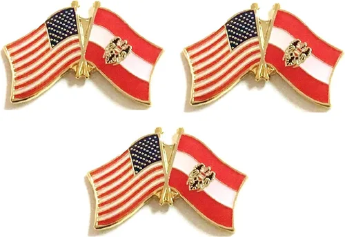 Miniatura 28 de 3 Pines de solapa con banderas de Estados Unidos y países internacionales, paquete de 3 pines dobles con diseño de banderas de Estados Unidos
