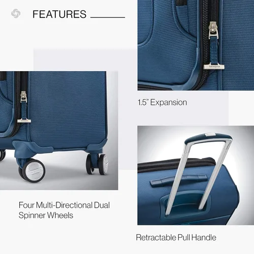 Miniatura 6 de Samsonite Solyte DLX Softside - Equipaje extensible con ruedas giratorias, azul (Mediterranean Blue)), 123568-0559