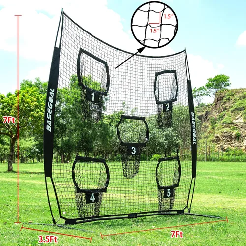 Miniatura 5 de BaseGoal Redes de Fútbol Americano para Lanzamiento, Objetivo de Fútbol Americano, Equipo de Entrenamiento de Quarterback con 5 Bolsillos Objetivo