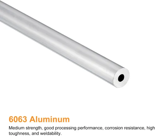 Miniatura 3 de uxcell Tubo Redondo de Aluminio 6063, Tubo de 8 mm de diámetro exterior y 3 mm de diámetro interior de 400 mm de longitud para proyectos