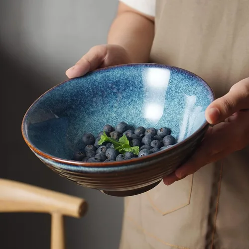 Miniatura 2 de Juego de cuencos de cerámica japonesa de ramen con palillos, cuencos Pho de 8 pulgadas y 40 onzas y tazón de sopa asiático y cucharas para fideos