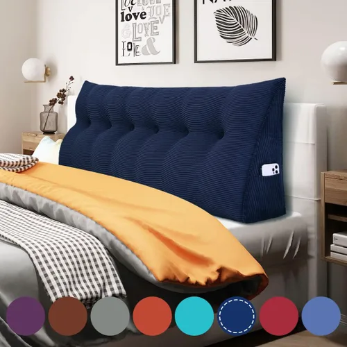 Miniatura 66 de Almohada de cuña acolchada de 8 libras para cabecero, posicionador corporal en forma de triángulo, almohada de lectura para la cama, almohada