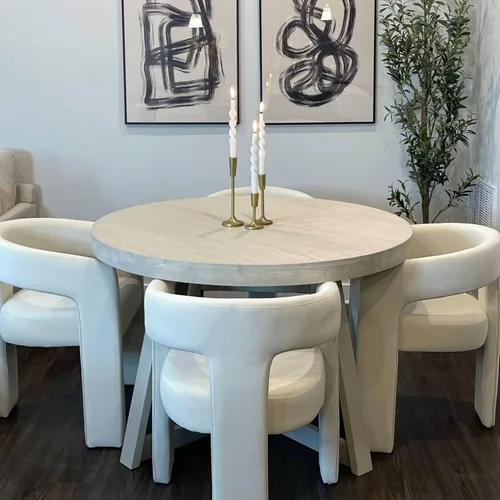 Miniatura 24 de VESCASA Silla de Comedor de Barril de Terciopelo con Respaldo Abierto, Sillón Lateral de Acento Moderno Tapizado con 3 Patas para Caqui-terciopelo
