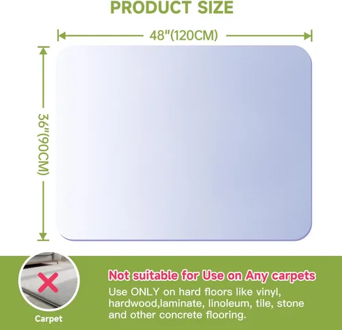 Miniatura 9 de SOONAN Tapete para silla para suelos de madera dura, 36 x 48 pulgadas, tapete transparente para silla de escritorio de oficina, 0.08 pulgadas