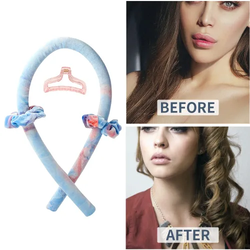 Miniatura 2 de Diadema de Rulo Rizador Sin Calor, Rulo Rizador de Cinta de Seda Sin Calor, Rulos para el Cabello con Clip de Garra para el Cabello, Rizos de Onda
