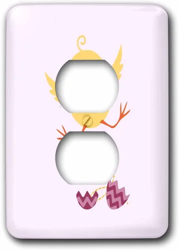 Miniatura 2 de 3dRose Chicken baby newborn pink kids room decoration 2 plug outlet cover