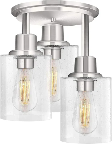 Miniatura 13 de ROTTOGOON Lámpara de Techo Semiempotrada, Accesorios de Luz de Techo de 3 Luces Cerca del Techo, Accesorios de Luz de Cocina Negro Mate