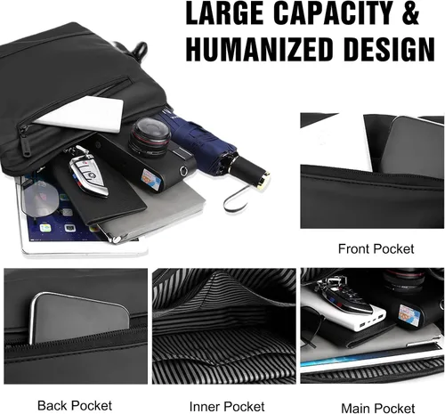 Miniatura 4 de FANDARE Elegante bolso de hombro para hombre, bolso cruzado tipo mensajero, maletín pequeño, bolso bandolera para hombres para el trabajo