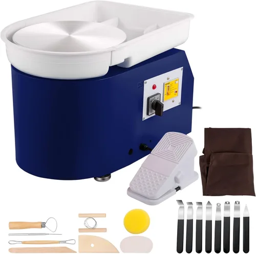 VEVOR Rueda de cerámica de 11 pulgadas para adultos principiantes, máquina formadora eléctrica de 350 W con pedal de lavabo desmontable de 0 a 300