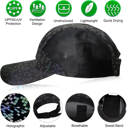 Miniatura 6 de XAANLVY - Gorra de béisbol holográfica original, sin estructura, ajuste relajado, de secado rápido, para mujeres y hombres, ajustable, transpirable