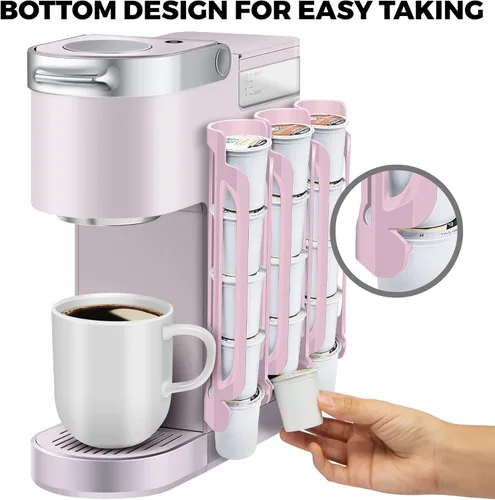 Miniatura 2 de Soporte para tazas K para Keurig: soportes para cápsulas de café para mostrador de espacio pequeño, soportes para Kcup para montaje en pared