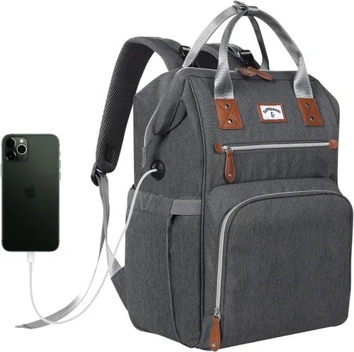 Miniatura 9 de Mochila para pañales: bolsa de bebé grande para niños y niñas, mochila para pañales para hombres, bolsa de hombro para mamá, 2 bolsas de pañales