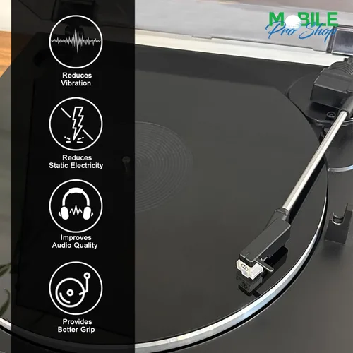 Miniatura 2 de Tapete acrílico para tocadiscos – Tapete acrílico para reproductores de discos de vinilo LP – Mejora la calidad de sonido y proporciona graves más